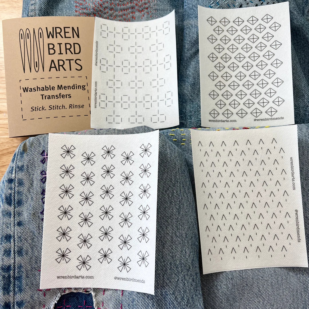 Wren Bird Arts - Washable Mending Transfers for Visible Mending - Various
