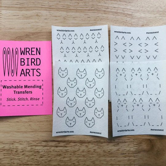 Wren Bird Arts - Washable Mending Transfers for Visible Mending - Various